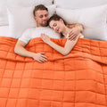 yescool Weighted Blanket for Adults (20 lbs, 88” x 104”, Orange) Cooling Heavy Blanket for Sleeping Perfect for 190-210 lbs, Queen Size Breathable Blanket with Premium Glass Bead, Machine Washable