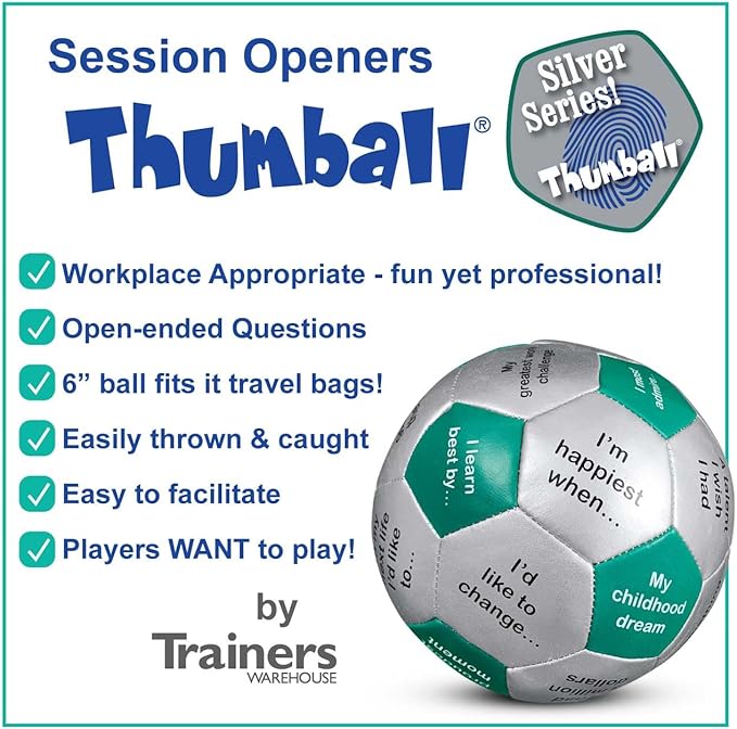 Trainers Warehouse 6" Thumball Collection, 32 Prompts for Conversation, Team Building, Relationship and Training
