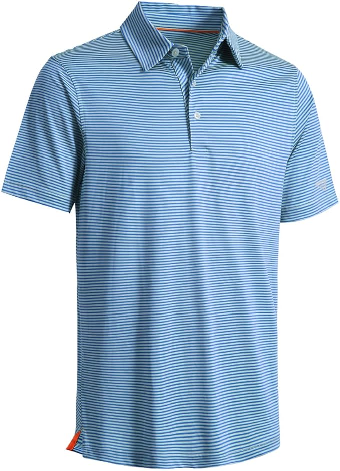 Men's Ironwave Fitness striped short sleeve performance golf polo shirt