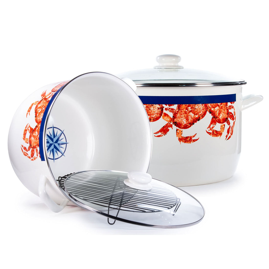 18qt Enamelware Stock Pot with Stainless Steel Trim