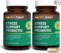 Nouri Daily Stress Support Probiotic for Women & Men | Supports Cortisol Management, Stress Relief, Mood, Digestion & Gut Health | 3 Clinically Studied Strains + Vegan Omega Oil | 30-Day Supply