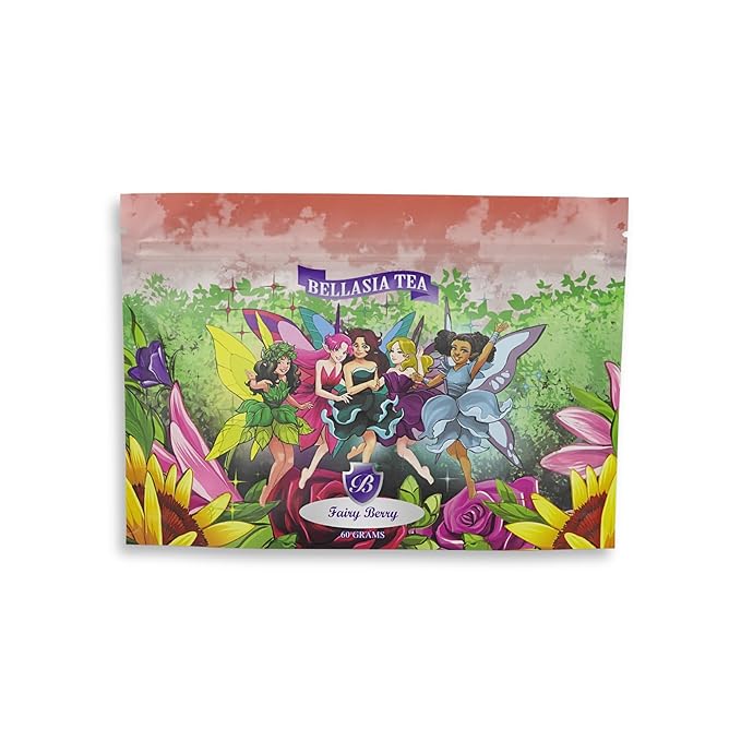 Bellasia Tea Fairy Berry for Kids Using Real Fruit Pieces - Caffeine Free Herbal Tea Blend with Real Ingredients & Balanced Flavor- Add Loose Leaf Tea to Your Child’s Routine for A Fun & Tasty Drink. 20-25 Cups