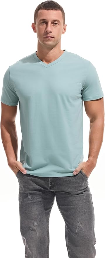 Men’s Modern Fitted V-Neck T-Shirt Premium Comfort Undershirt