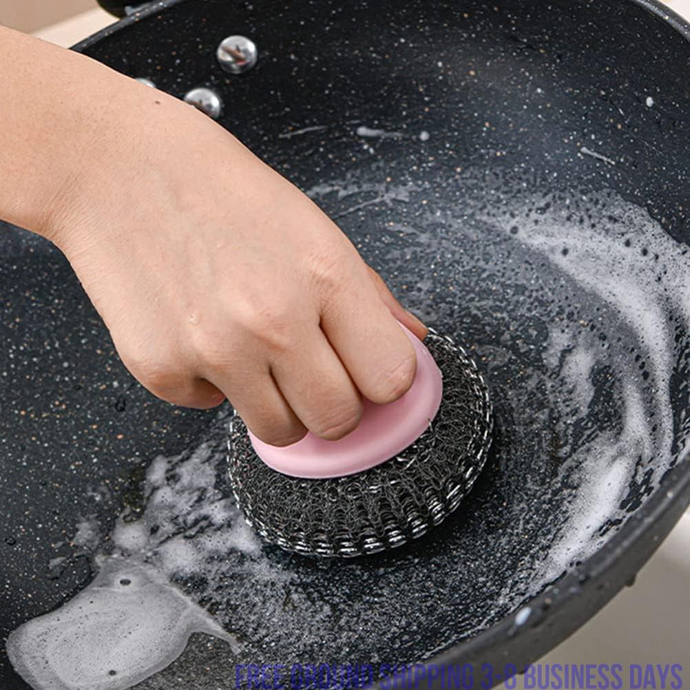 10pcs Cleaning Ball Brush Cleaning Brush Kitchen Cleaner Dish Brush Kitchen Scrubber Kitchen Helper Washing Brush Steel Wire Ball Scrubber Wire Brush Dish Towel Kitchen Accessory