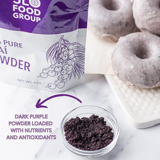 Slofoodgroup Freeze Dried Açaí Powder - Pure Acai Powder from Brazil (.25Lb/4oz Açaí), Acai Fruit Powder