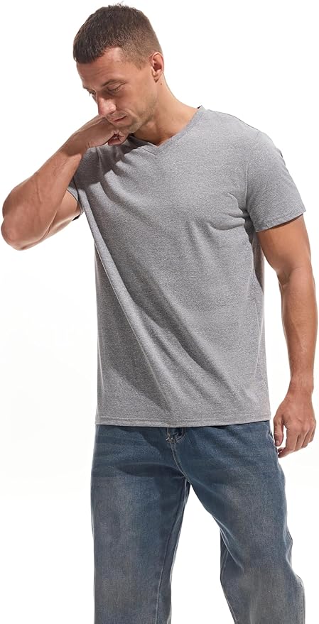 Men’s Modern Fitted V-Neck T-Shirt Premium Comfort Undershirt