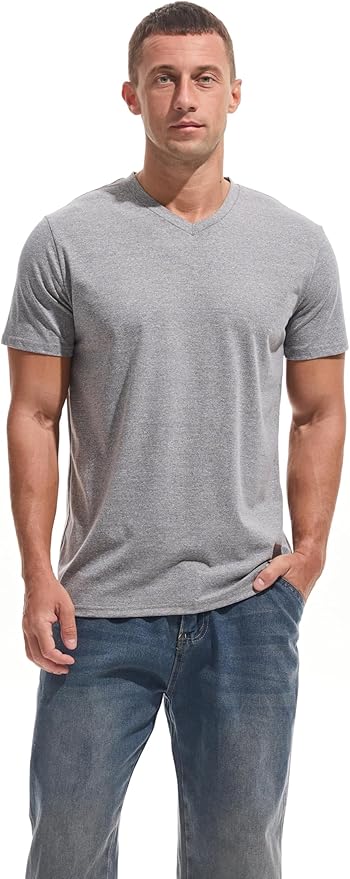 Men’s Modern Fitted V-Neck T-Shirt Premium Comfort Undershirt