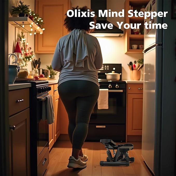 OLIXIS Steppers for Exercise at Home Workout Equipment, Mini Stepper Exercise Machine 300lbs, Twist Step with Resistance Bands, Cardio Weight Loss Equipment Home Fitness