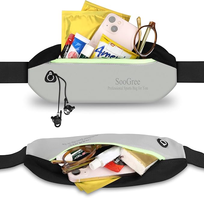 Slim Fanny Packs for Women Men,Waterproof Waist Pack with Reflective Strip Adjustable Strap,Running Belt for Sports Workout Cycling Hiking, Casual Hands-Free Wallets Phone Bag (Style 3)