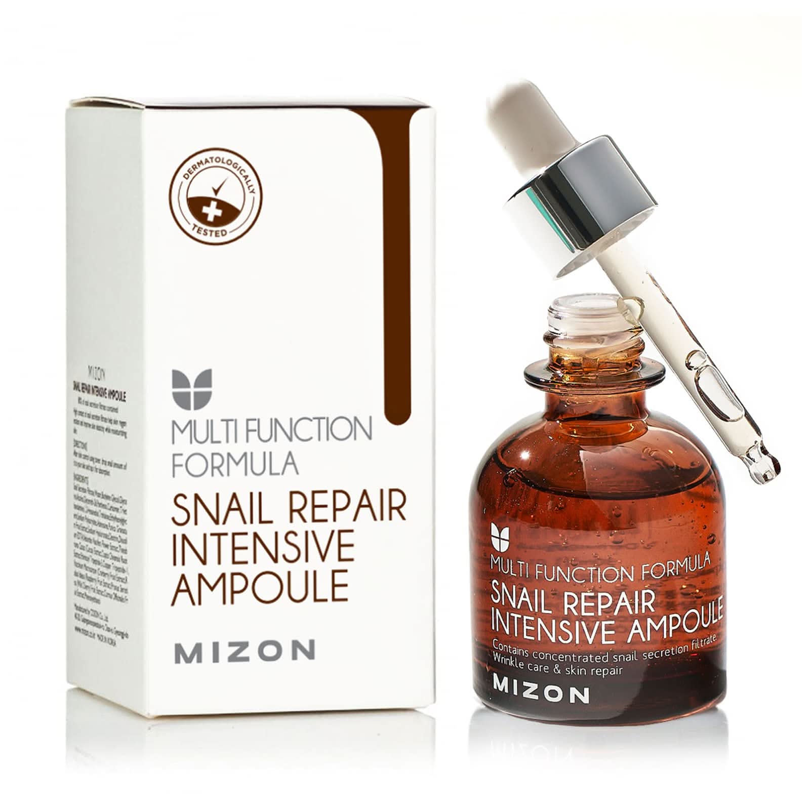 MIZON Snail Repair Intensive Ampoule bottle for skin repair and wrinkle reduction