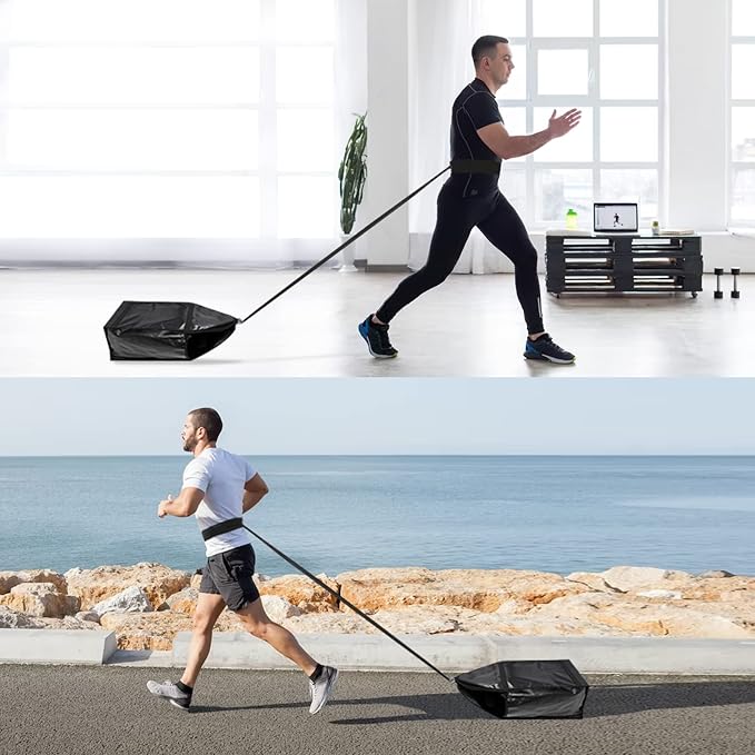 Weight Sled Trainer Adjustable, Upgrade Sandbag Sled Trainer Resistance Sled Trainer for Sprinter Speed Training Indoor Outdoor, Running Sled Trainer with 3 Weight Sandbags