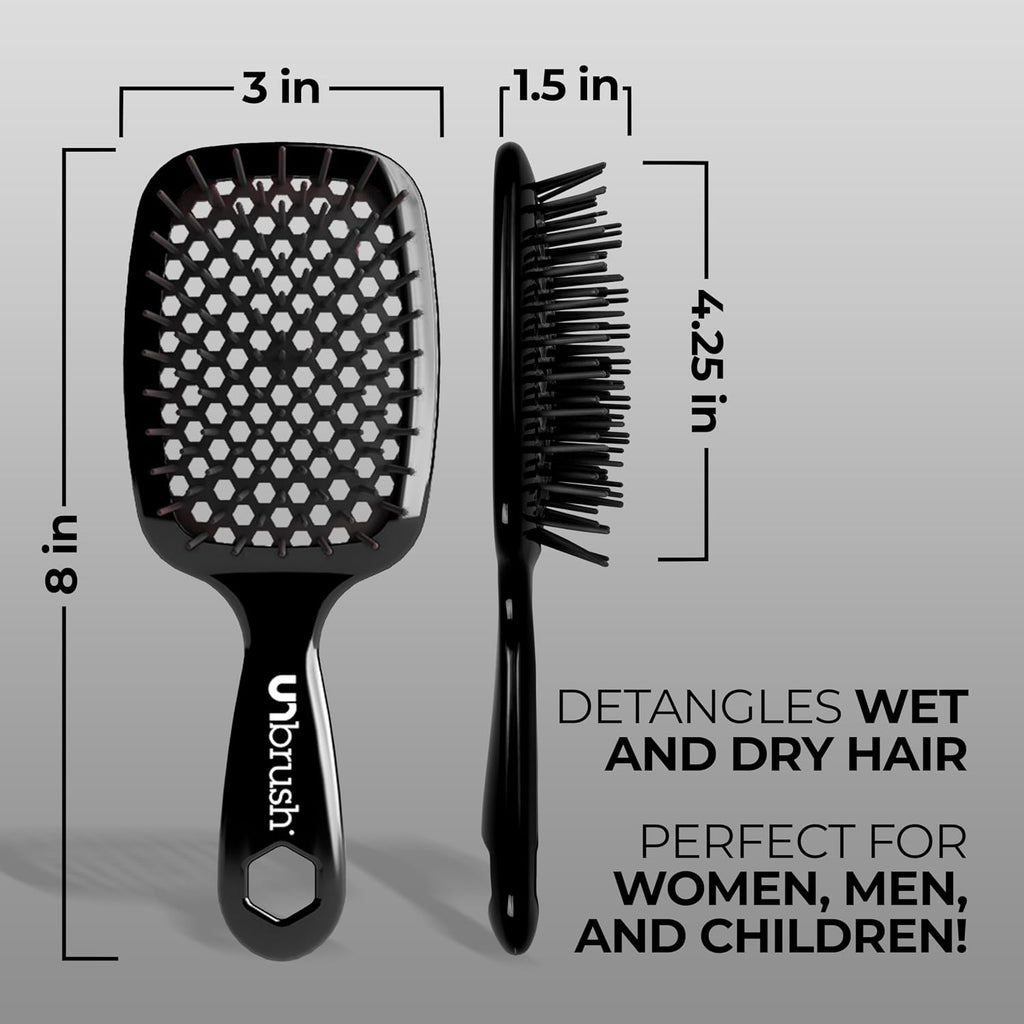 Black Detangling Hair Brush for Kids - Painless Knot Remover