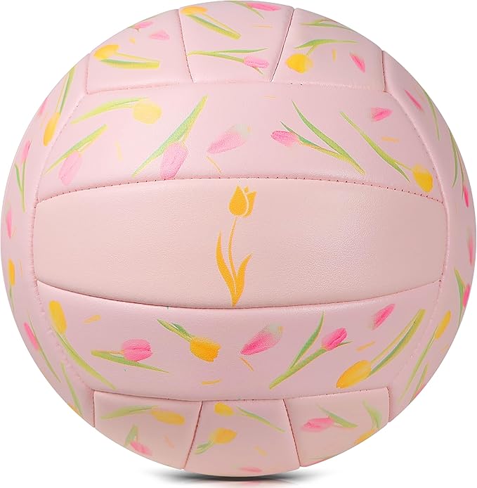 Volleyball Size 5 PU Leather Soft Indoor Outdoor Volleyballs Sports Training Game Play Ball for Beginner, Teenager, Adult, 8.2