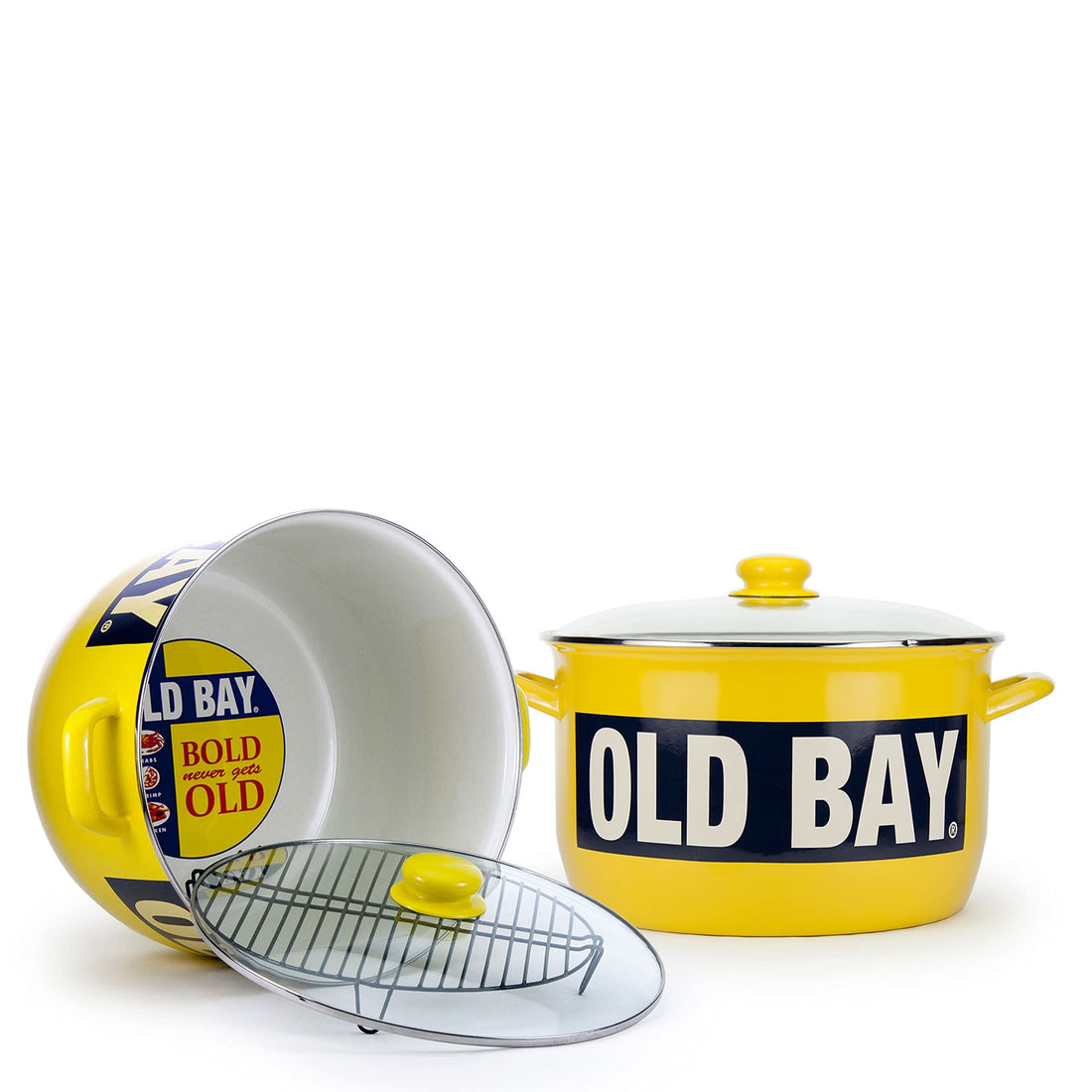 18qt Enamelware Stock Pot with Stainless Steel Trim