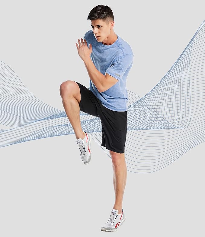 Men's Quick-Dry Athletic Workout Tee Short Sleeve Gym Shirt