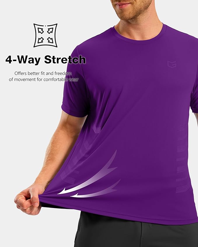 Men's Quick-Dry Athletic Short Sleeve Running & Workout Gym Shirt