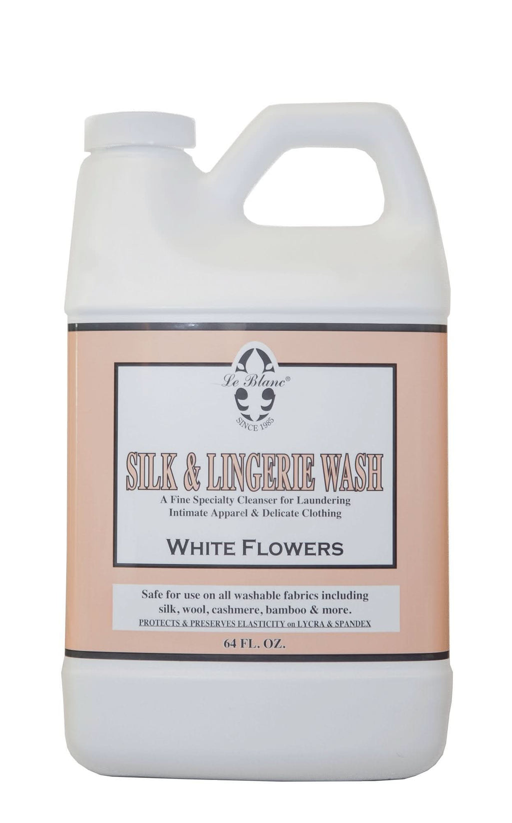 Bottle of Le Blanc White Flowers Silk & Lingerie Wash 64 oz