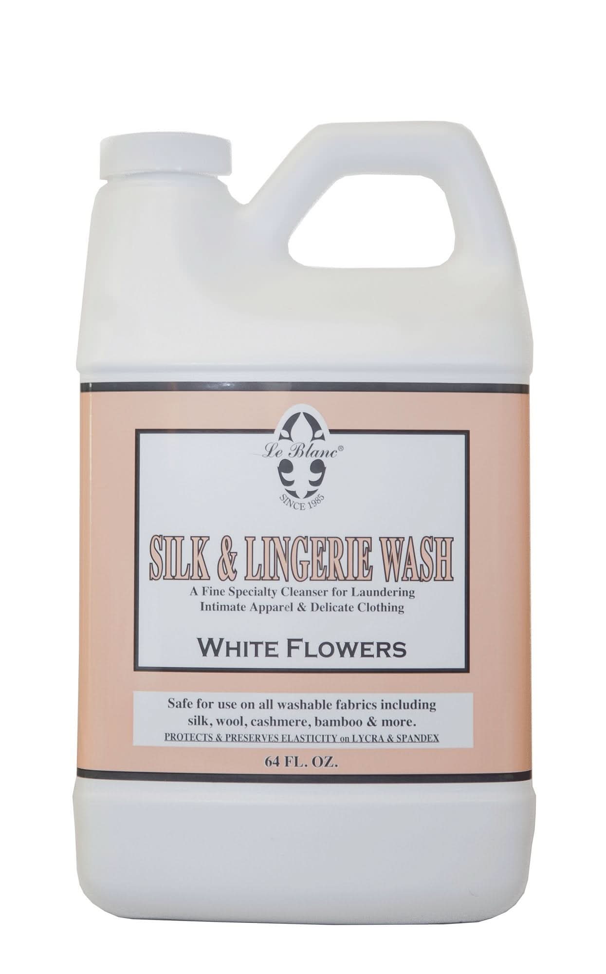 Bottle of Le Blanc White Flowers Silk & Lingerie Wash 64 oz