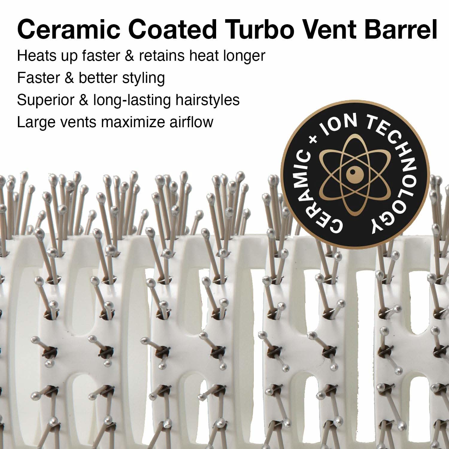 Ceramic + Ion Turbo Vent Pro Hair Brush 2 1/2 Inch Styling Tool