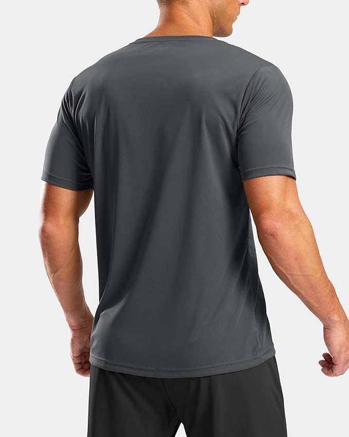 Men's Grey Performance Athletic Running Shirt - Breathable Gym Tee