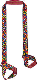 Adjustable yoga mat strap and carrier in use for carrying a rolled yoga mat