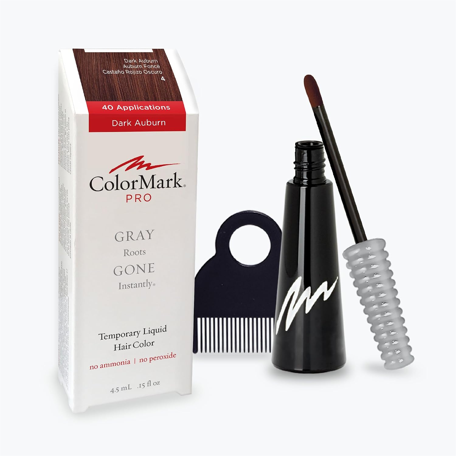 Bottle of ColorMark Liquid Hair Color in Dark Auburn shade