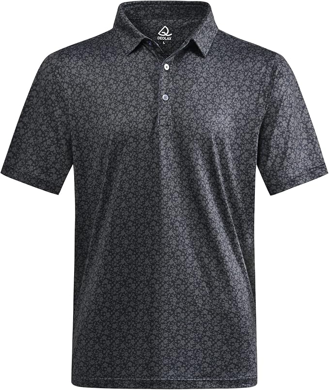 Man wearing a quick-dry athletic short sleeve polo shirt for golf