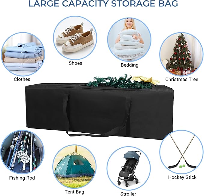 COOLBEBE 60" Sports Duffle Bag - 332L 2PCS Extra Large Travel Duffel Luggage Bag with Upgrade Zipper, Sturdy & Water Resistant Long Duffle Bag for Camping Moving (Black 60inch 2Pack)