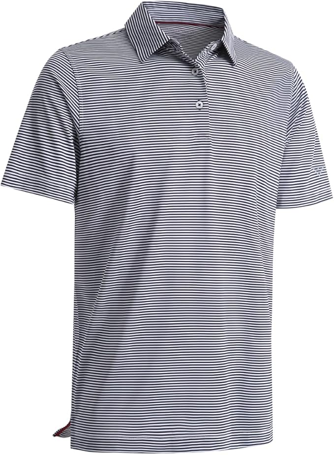 Men's Ironwave Fitness striped short sleeve performance golf polo shirt