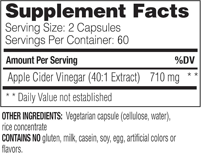 Enzymedica, Apple Cider Vinegar, Healthy Weight and Digestive Support, 120 Count