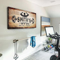 TAILORED CANVASES Personalized Gym Sign Wall Art Decor - Motivational Canvas s for Home Gym, Workout Room, Garage, Fitness Center - Workout Inspirational Posters - Gym Name on Rustic Copper, 48x24in