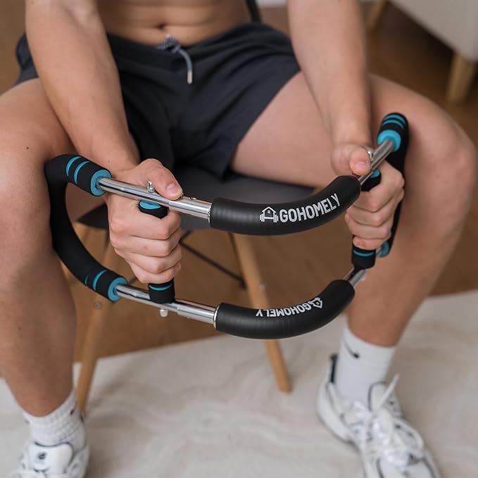 Twister Arm Trainer 40-90 lbs - Adjustable Chest, Arm & Upper Body Workout Bar for Home Gym Strength Training - Silent Resistance Power Twister by GOHOMELY