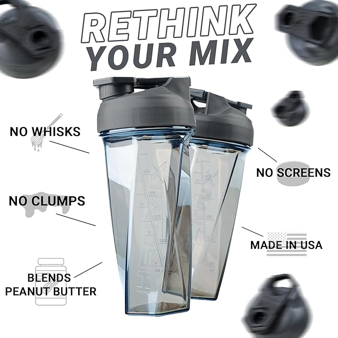 Yeti 2.0 Vortex Blender Shaker Bottle Holds upto 27oz | No Blending Ball or Whisk | USA Made | Portable Pre Workout Whey Protein Drink Shaker Cup | Mixes Cocktails Smoothies Shakes | Top Rack Safe