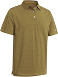 Men's Golf Polo Shirts Short Sleeve Striped Performance Moisture Wicking Dry Fit Golf Shirts for Men