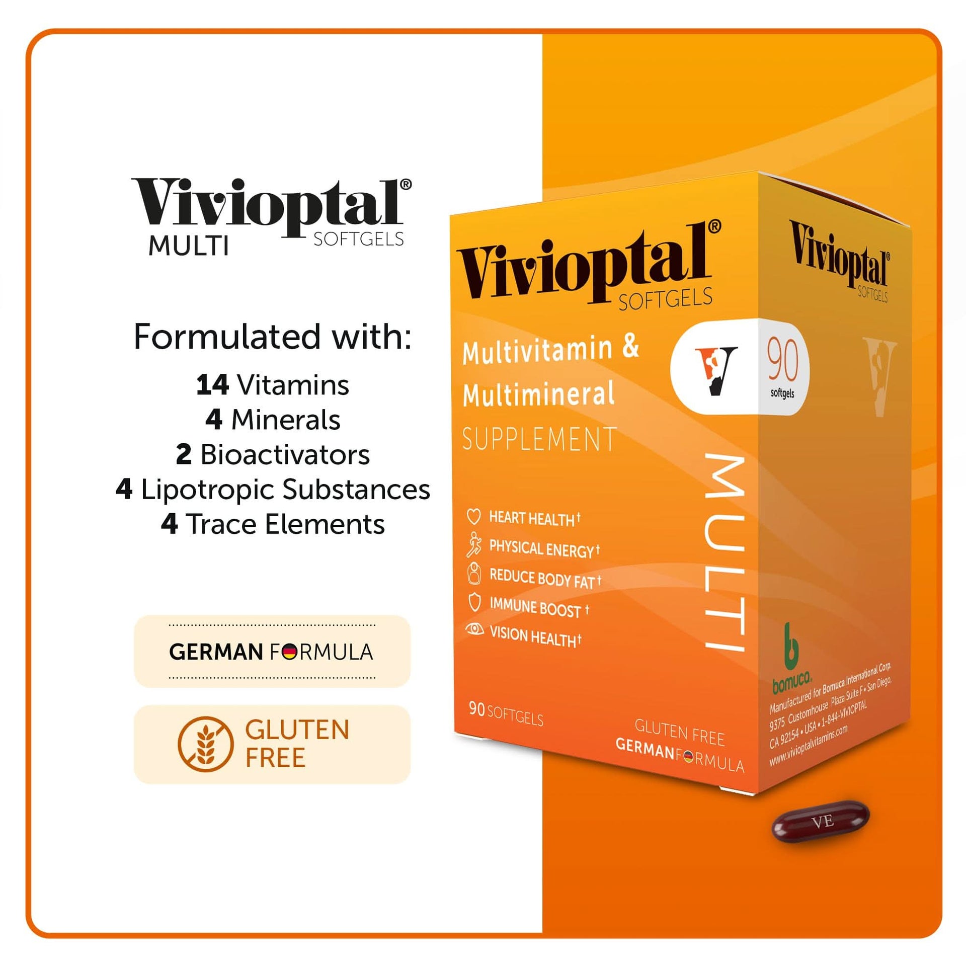 Vivioptal MULTI Multivitamin Supplement 90 Softgels German Formula
