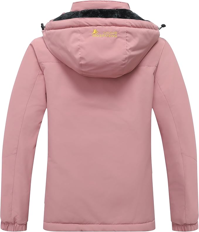 MOERDENG Women's Waterproof Ski Jacket Warm Winter Snow Coat Mountain Windbreaker Hooded Raincoat Jacket