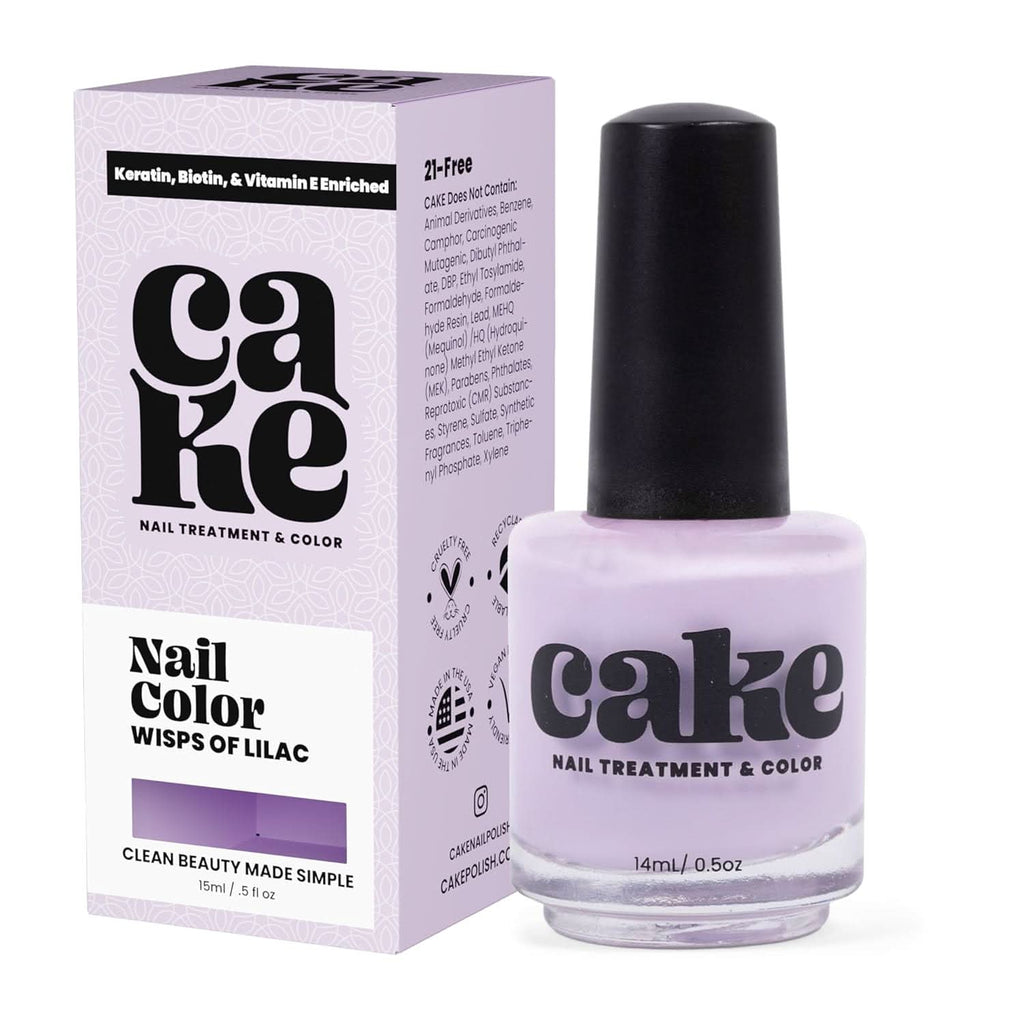 CAKE Nail Strengthening Polish Wisps of Lilac 0.5 fl oz