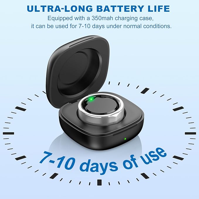 Smart Ring for Women Men - Titanium Health Fitness Tracker Ring with Heart Rate, Step Counting, Calories, Sleep & Stress Monitor for iPhone and Android, No Subscription Fee (Sliver, 8)