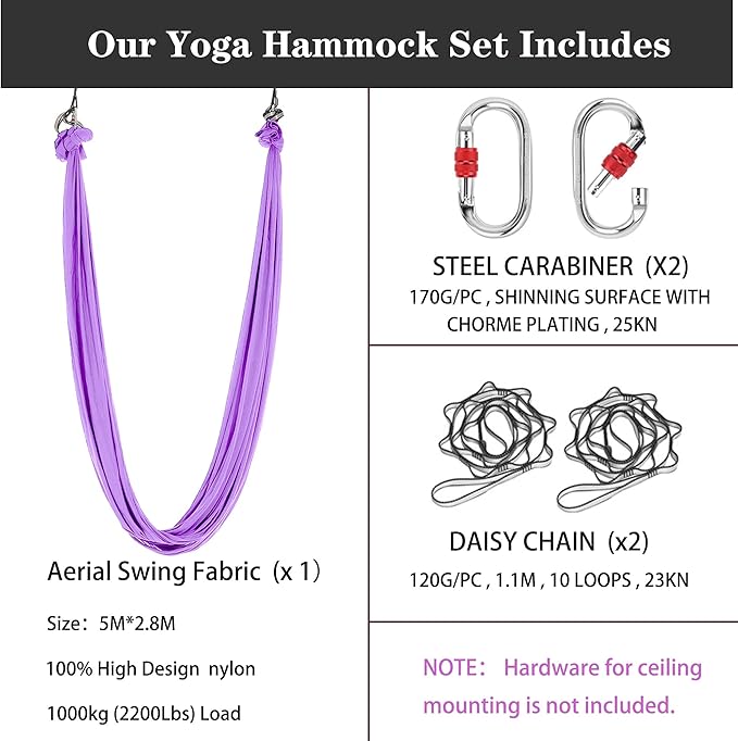 5.5 Yards Aerial Silk Swing Outdoor Hammock Aerial Yoga Swing For Adults,Aerial Yoga Hammocks for outside