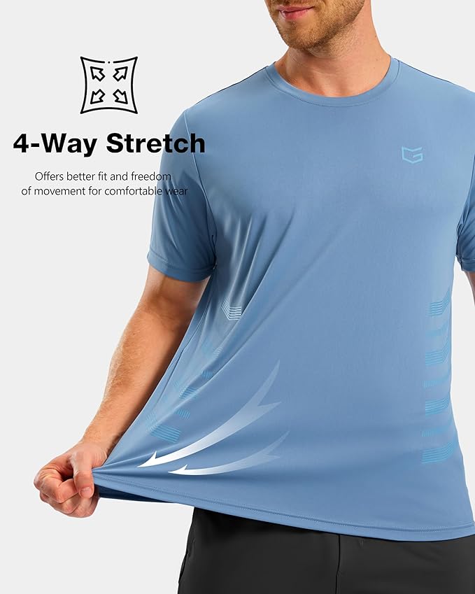 Men's Quick-Dry Athletic Short Sleeve Running & Workout Gym Shirt