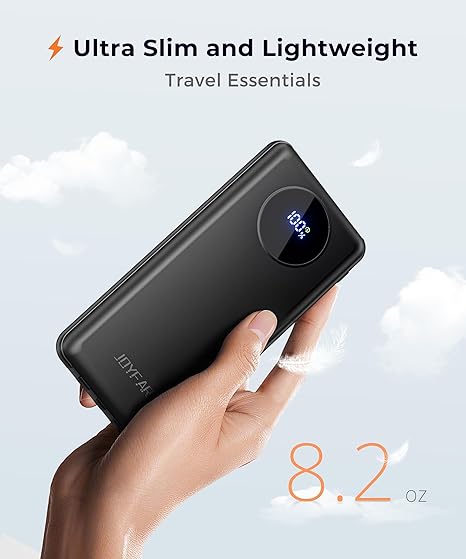 Portable Charger Power Bank - Slim Battery Pack USB C 10000mAh Built in Cable 22.5W Phone Fast Charging