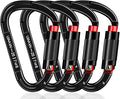 Auto Locking Carabiner Heavy Duty Carabiner 25kN UIAA Certified Climbing Carabiner Climbing Equipment Safety Carabiners for Rappelling, Hammocks, Rescue, Dog Leash, Swing