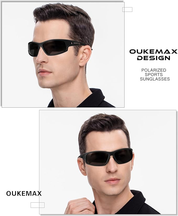 Polarized Sunglasses Men, Sports Sun Glasses Womens UV400 Protection for Fishing Running Driving