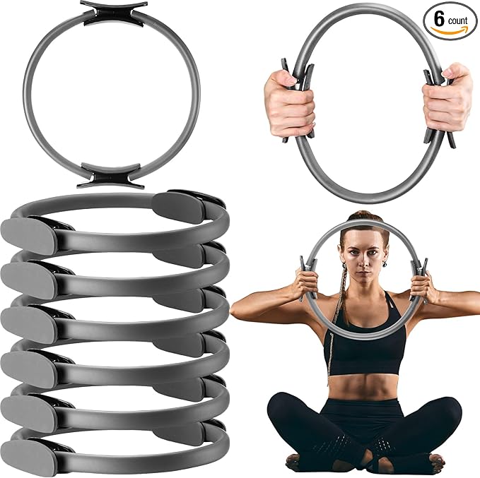 Syhood Pilates Ring 11. 81 Inch Pilates Circle Yoga Ring Magic Lightweight Flexible Workout Equipment for Fitness Physical Therapy Resistance Exercise Arms Legs