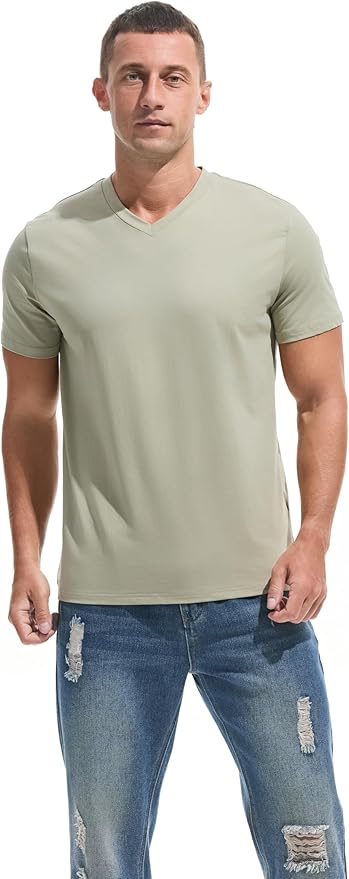 Men’s Modern Fitted V-Neck T-Shirt Premium Comfort Undershirt