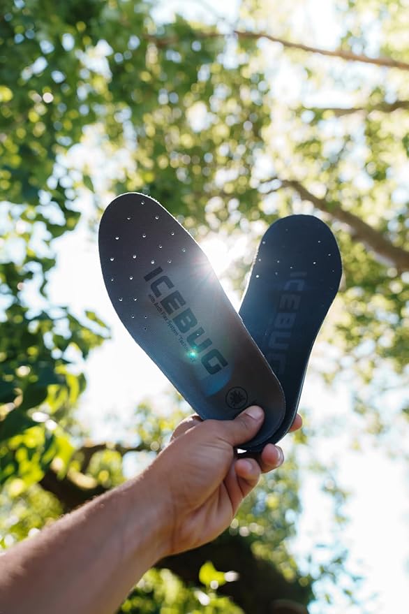 Icebug Comfort Insoles with Dynamic Arch Support, Charcoal Medium Arch, M 8/W 9.5-10