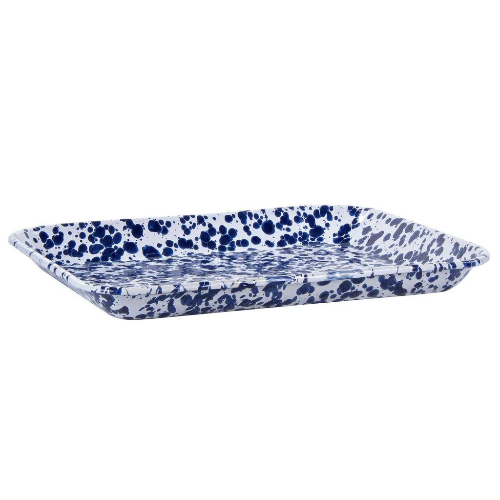 Enamelware Quarter Sheet Trays - Durable Spatterware Set of 2
