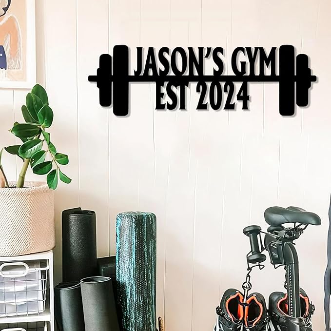 Luxury Personalized Gym Metal Sign, Custom Home Gym Decorations, Gifts for Fitness Lovers, Workout Room Decor, Gym Signs, Christmas Gifts 9