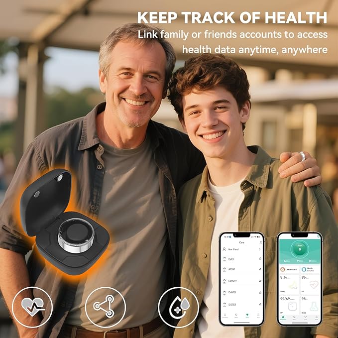 Smart Ring for Men Women with Black Charging Box, Bluetooth, Health Ring , IP68 Waterproof, Fitness Ring Tracks Heart Rate/Sleep/Steps/Sports Activities/Blood Oxygen,non-subscription app (Silver, 10)