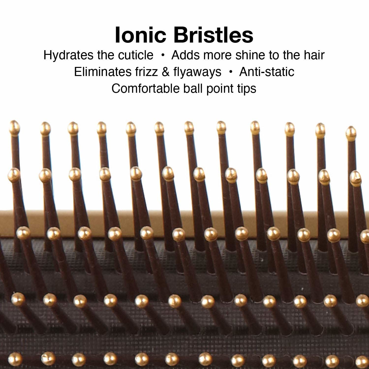 NanoThermic Ceramic + Ion 9 Row Styling Paddle Brush Gold Brown